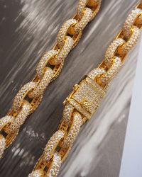 Ozzie Pave Chain Necklace- Gold view 2
