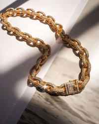 Ozzie Pave Chain Necklace- Gold View 7