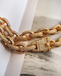 Ozzie Pave Chain Necklace- Gold View 8