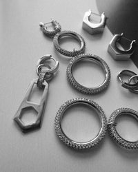 Hex Bolt Huggies- Silver View 3