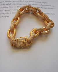 Ozzie Pave Chain Bracelet- Gold view 2