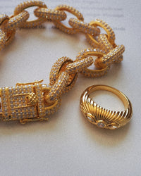 Ozzie Pave Chain Bracelet- Gold View 12