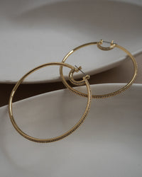 Stardust Pave Hoops- Gold View 4