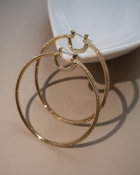 Stardust Pave Hoops- Gold View 2