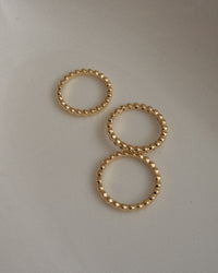 Beaded Diamonte Ring Set- Gold View 6
