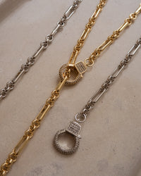 Pave Clasp Lariat- Gold View 6
