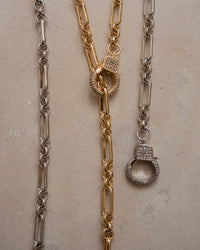 Pave Clasp Lariat- Gold View 3