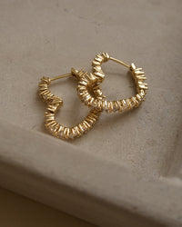 Diamond Heart Bijoux Hoops- Gold (Ships Late April) View 3