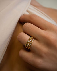 Beaded Diamonte Ring Set- Silver View 6