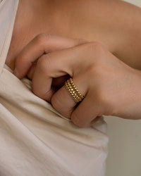 Beaded Diamonte Ring Set- Silver View 7