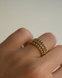 Beaded Diamonte Ring Set- Silver View 2