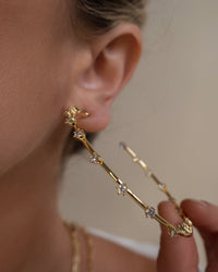 Stardust Statement Hoops- Gold View 5