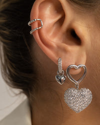 Beaded Diamonte Ear Cuff- Silver View 3