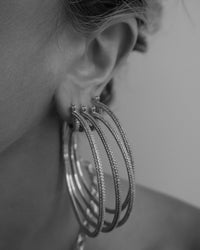 Stardust Pave Hoops- Silver View 4