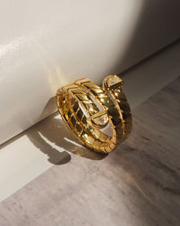 Snake Chain Wrap Ring- Gold View 13