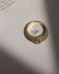 Pave Hex Signet Ring- Gold View 12