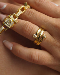 Snake Chain Wrap Ring- Gold View 15