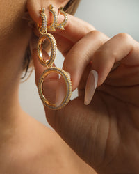 Triple Pave Hoops- Gold View 10
