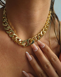 Kam Chunky Chain Necklace- Gold View 13