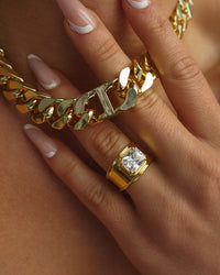 Lola Stone Statement Ring- Gold view 2