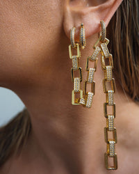 Jagger Chain Double Hoops- Gold View 8