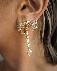 Stellar Bezel Drop Studs- Gold View 9