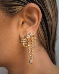 Stellar Bezel Drop Studs- Gold View 10