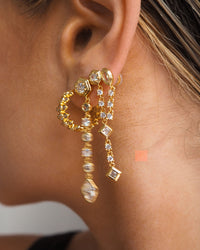Stellar Bezel Double Studs- Silver View 2