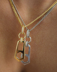 Zipper Pendant Necklace- Silver view 2