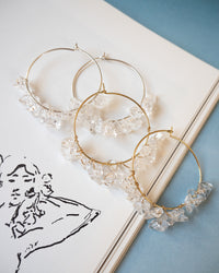 Rock Candy Wire Hoops- Gold View 3