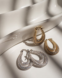 Pave Dolly Hoops- Silver View 3