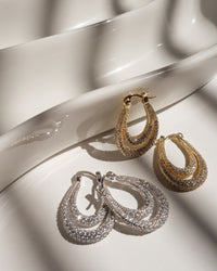 Pave Dolly Hoops- Gold View 4