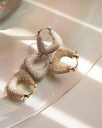 Pave Tia Hoops- Gold View 4