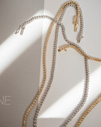 Ballier Bezel Tennis Necklace- Silver View 5
