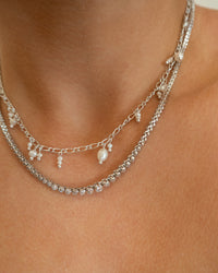 Pearl Drop Charm Necklace- Gold View 2