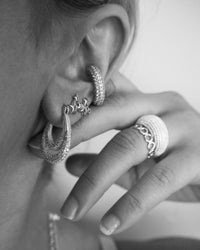 Pave Dolly Hoops- Silver View 4