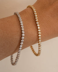 Ballier Bezel Tennis Bracelet- Gold View 7