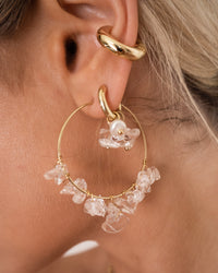Rock Candy Wire Hoops- Silver view 2