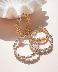 Daisy Chain Hoops- Silver view 2