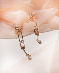 Mixte Drop Statement Earrings- Gold View 3