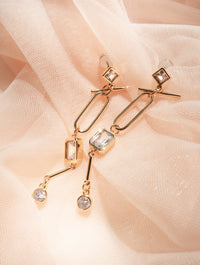 Mixte Drop Statement Earrings- Gold View 5
