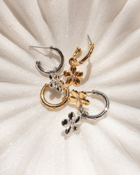 Diamonte Daisy Hoops- Gold View 5
