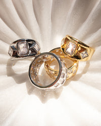 Baguette Bezel Signet Ring- Silver View 5