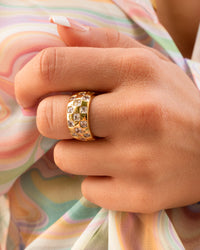Checkerboard Cigar Band- Silver View 4