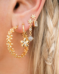 Diamonte Daisy Hoops- Silver View 6