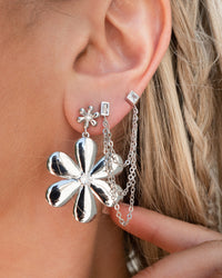 Daisy Statement Earring- Silver View 2