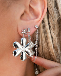 Mixte Cascading Chain Studs- Silver view 2