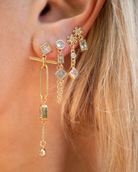 Mixte Drop Statement Earrings- Gold View 2