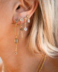 Mixte Drop Statement Earrings- Gold View 4