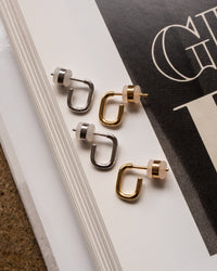 Petite Chain Link Huggies- Silver View 4